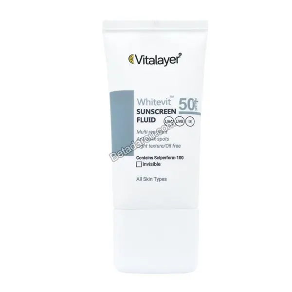 فلوئید ضد آفتاب پوست دارای لک وایت ویت SPF50 ویتالیر 50 میلی لیتر