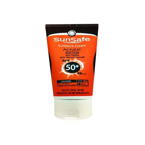 کرم ضد آفتاب رنگی فاقد چربی SPF50 مناسب پوست چرب و مختلط و آکنه دار سان سیف 50 میل-بژ طبیعی - 6