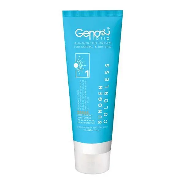 کرم ضد آفتاب ژنوبایوتیک مدل SPF 50 سانوژن مناسب پوست های معمولی تا خشک حجم 50 میلی لیتر - بی رنگ - 2