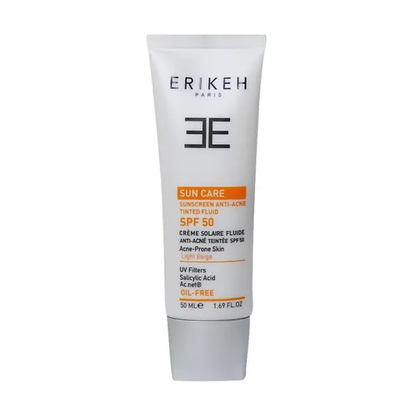 فلوئید ضدآفتاب ضد جوش رنگی (بژ روشن) اریکه SPF50 حجم 50 میل - 6