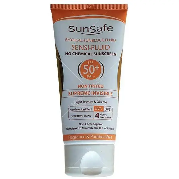 فلوئید ضد آفتاب فیزیکال برای پوست های حساس SPF50 سان سیف 50 میل - 2