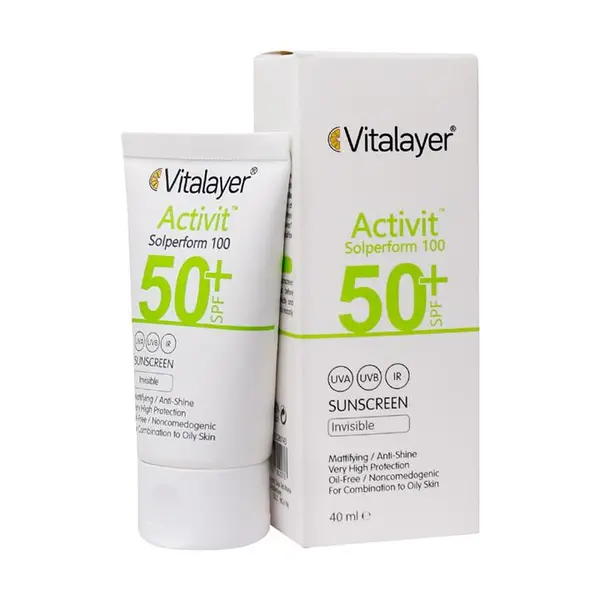 فلوئید ضد آفتاب بی رنگ پوست چرب اکتی ویت ویتالیر SPF50  حجم 50 میل - 6