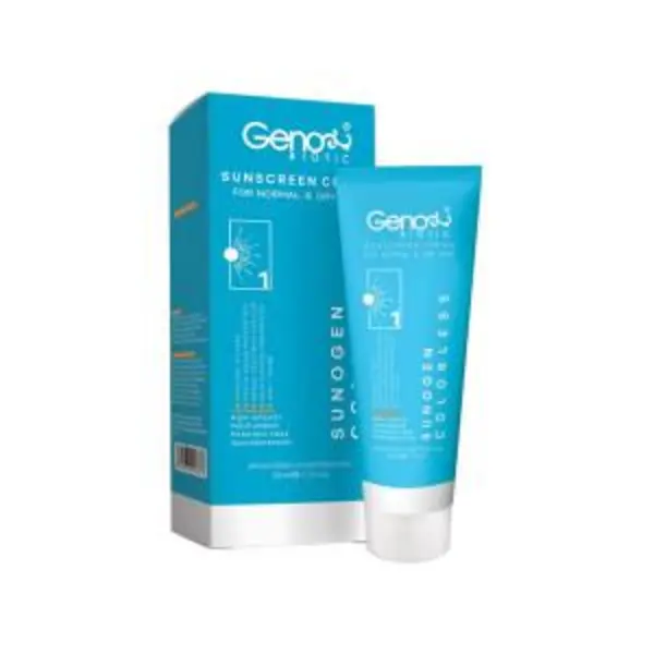 کرم ضد آفتاب ژنوبایوتیک مدل SPF 50 سانوژن مناسب پوست های معمولی تا خشک حجم 50 میلی لیتر - بی رنگ
