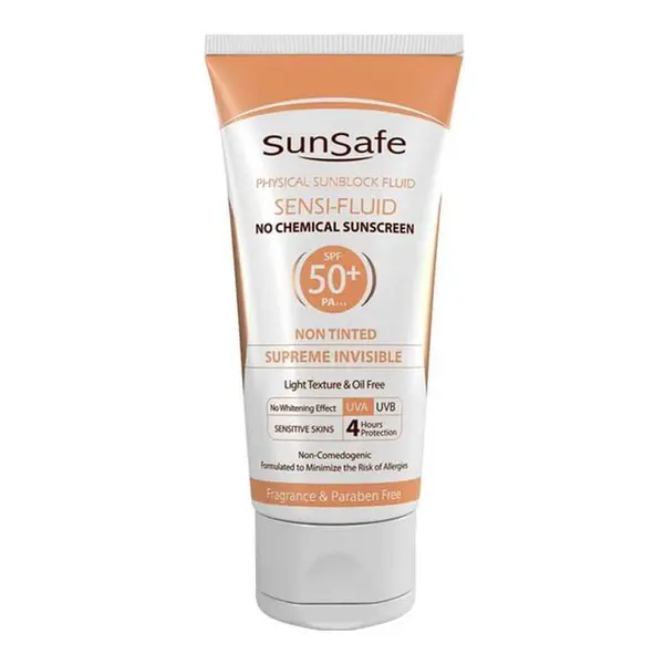 فلوئید ضد آفتاب فیزیکال برای پوست های حساس SPF50 سان سیف 50 میل - 3