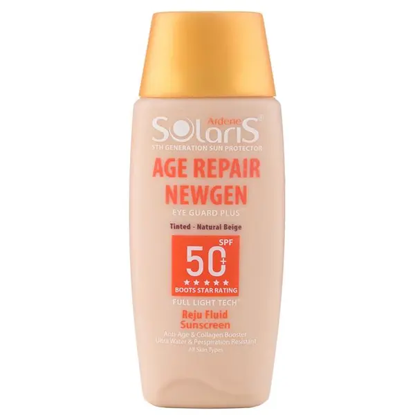 فلوئید ضد آفتاب و ضد چروک آردن سولاریس مدل ایج ریپیر نیوژن SPF 50 مناسب انواع پوست حجم 75 میلی لیتر - بژ روشن - 4
