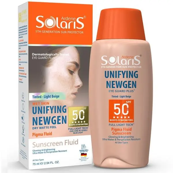 فلوئید ضدآفتاب ضد لک یونی فایینگ نیوژن  SPF 50 بژ روشن آردن سولاریس 75 میلی لیتری - 6