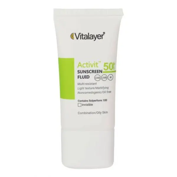 فلوئید ضدآفتاب رنگی ویتالیر SPF 50 مدل Activit مناسب پوست های چرب حجم 50 میلی لیتر - 5