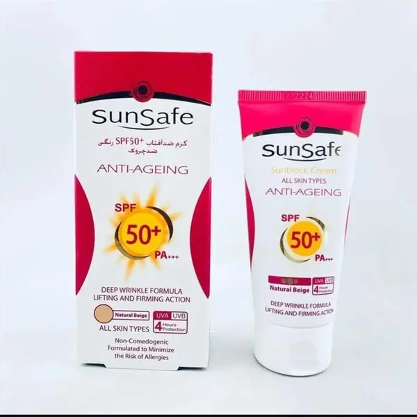 کرم ضد آفتاب رنگی سان سیف SPF 50 مدل ANTI-AGEING-02 ‌مناسب انواع پوست حجم 50 میلی لیتر - 3