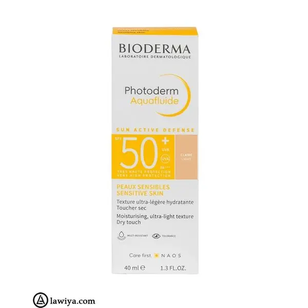 کرم ضد آفتاب آکوافلوید بایودرما اصل فرانسه فوتودرم SPF+50 رنگ روشن – Bioderma Photoderm Aquafluide Sunscreen SPF 50+ Claire – Sun Active Defense 40ml