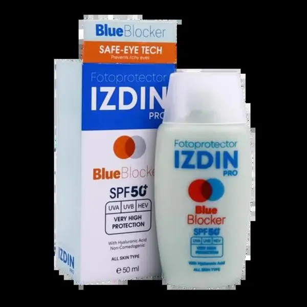 کرم ضد آفتاب بدون رنگ ایزدین SPF 50 مدل blue blocker مناسب انواع پوست‌ حجم 50 میلی‌لیتر - 5