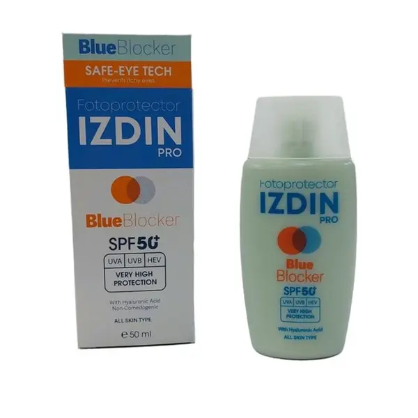 کرم ضد آفتاب بدون رنگ ایزدین SPF 50 مدل blue blocker مناسب انواع پوست‌ حجم 50 میلی‌لیتر - 4