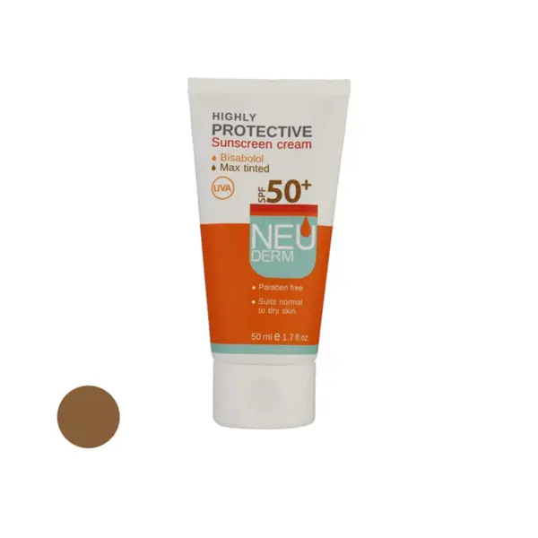 کرم ضد آفتاب رنگی نئودرم  SPF50 مدل Highly Protective مناسب پوست های انواع پوست حجم 50 میلی لیتر - 5