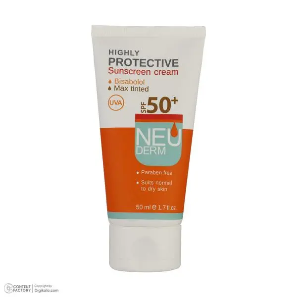 کرم ضد آفتاب رنگی نئودرم  SPF50 مدل Highly Protective مناسب پوست های انواع پوست حجم 50 میلی لیتر - 3
