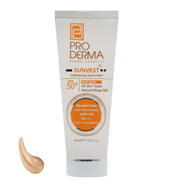 کرم ضد آفتاب رنگی پرودرما SPF 50 مدل NB50 محافظ UVA ،UVB و PA   ، ضد لک،مناسب انواع پوست حجم 40 میلی‌لیتر - 2