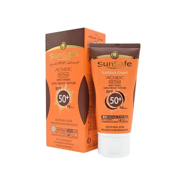 کرم ضد آفتاب رنگی فاقد چربی SPF50 سان سیف Sun Safe وزن 50 گرم - 3
