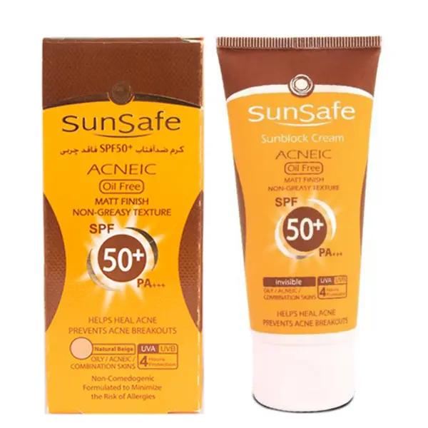 کرم ضد آفتاب رنگی فاقد چربی SPF50 سان سیف Sun Safe وزن 50 گرم - 6