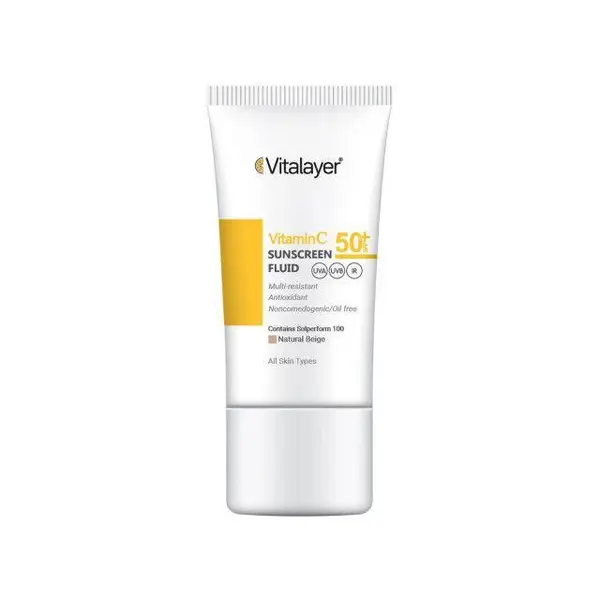 فلوئید ضد آفتاب SPF 50 ویتالیر مدل Vitamin C حجم 50 میلی لیتر - بژ طبیعی - 5