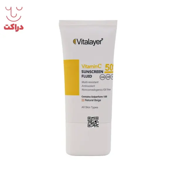فلوئید ضد آفتاب SPF 50 ویتالیر مدل Vitamin C حجم 50 میلی لیتر - بژ طبیعی - 4