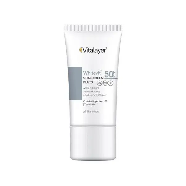 فلوئید ضد آفتاب SPF 50 ویتالیر مدل Whitevit مناسب انواع پوست کدر و دارای لک حجم 50 میلی لیتر - بی رنگ - 6