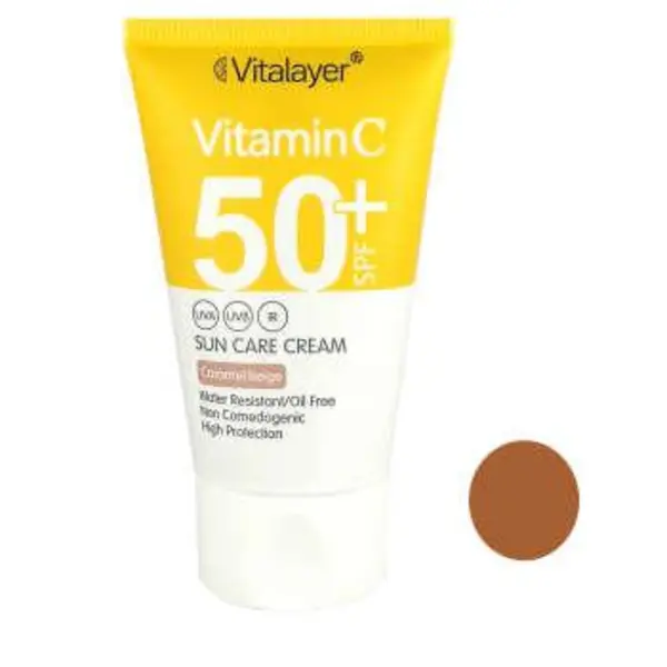 کرم ضد آفتاب بژ کاراملی ویتالیر مدل VITAMIN C حجم 40 میلی لیتر - 2