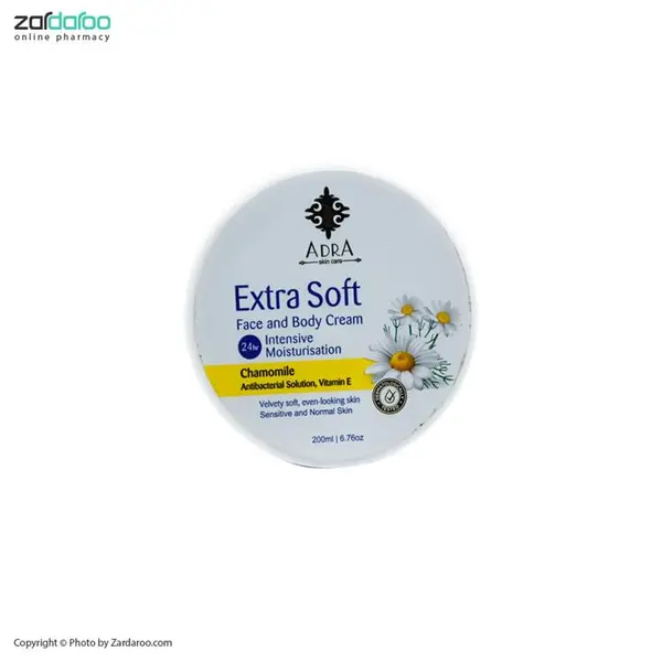 کرم مرطوب کننده آدرا مدل اکستراسافت بابونه و روغن بادام شیرین حجم 200 میلی لیتر - 4