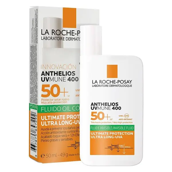 کرم ضد آفتاب بی رنگ کنترل چربی فلویید لاروش پوزای LA ROCHE POSAY ANTHELIOS UVMUNE 400 OIL CONTROL FLUID SPF50