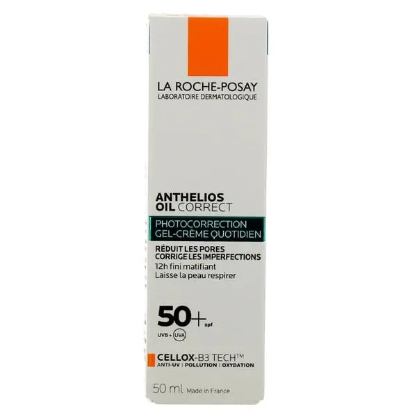 کرم ضد آفتاب بدون رنگ لاروش پوزای SPF 50 مدل ANTHELIOS OIL CORRECT ‌مناسب پوست‌های چرب و مختلط حجم 50 میلی‌لیتر