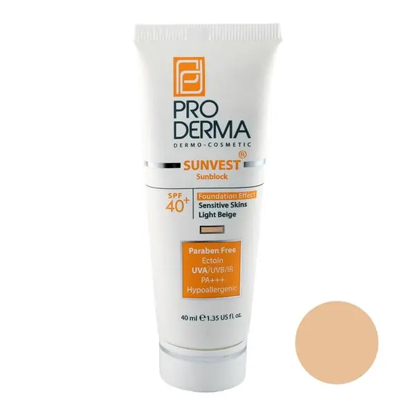 کرم ضد آفتاب بژ روشن با SPF 50 پرودرما مدل Sunvest حجم 40 میلی لیتر - 3