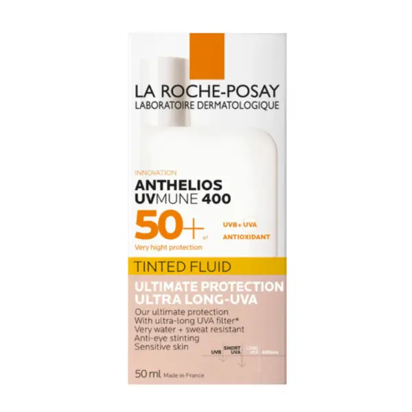 فلوئید ضد آفتاب رنگی لاروش پوزای  SPF50 مدل UVMune400 مناسب انواع پوست حجم 50 میلی لیتر