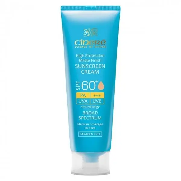 کرم ضد آفتاب مات رنگی سینره مناسب پوست چرب و جوش دار +SPF60 بژ طبیعی 50 میل - 3