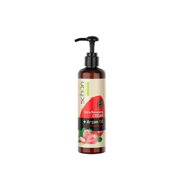 کرم مرطوب کننده پمپی توت فرنگی شون حاوی آرگان مناسب انواع پوست 300ml - 6