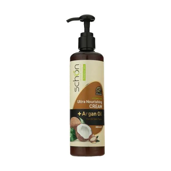 کرم مرطوب کننده پمپی نارگیل شون حاوی آرگان مناسب انواع پوست 300ml - 4