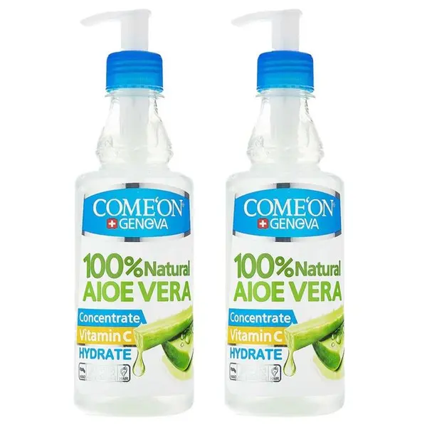 ژل آبرسان کامان ComeOn  آلوئه ورا حجم  400 میل حاوی ویتامین سی  vitamin c  مناسب انواع پوست  دست صورت بدن  کد 403 - 2