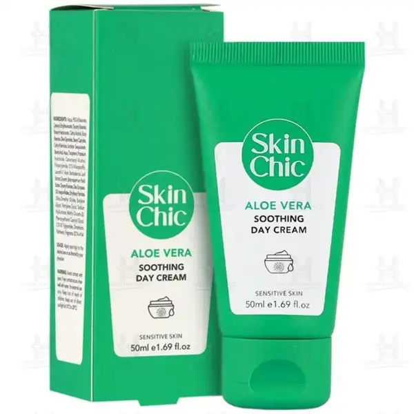کرم مرطوب کننده التیام بخش روز اسکین شیک مدل Aloe Vera آلوئه ورا پوست حساس حجم 50 میلی لیتر - 5