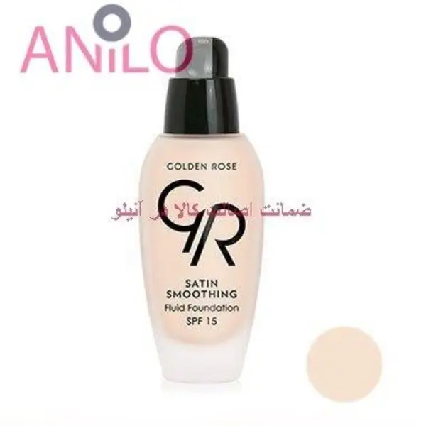 کرم پودرSPF15 گلدن رزمدل ساتین شماره24 golden rose Satin Smoothing Fluid Foundation حجم 34میل - 5