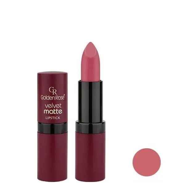 رژ لب گلدن رز مدل ولوت مات VELVET شماره 12 - 3