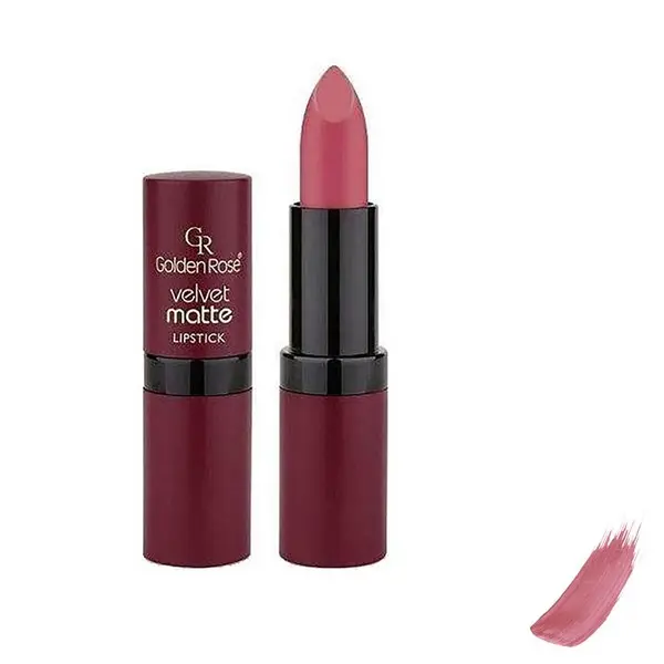 رژ لب گلدن رز مدل ولوت مات VELVET شماره 12 - 2