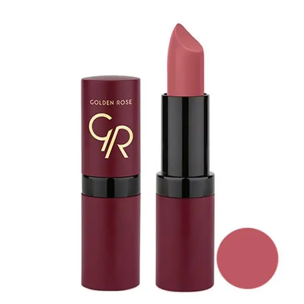 رژ لب گلدن رز مدل ولوت مات VELVET شماره 12 - 4