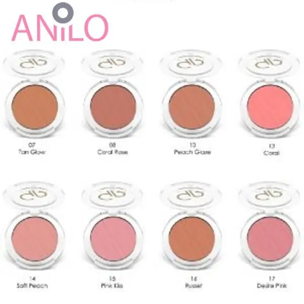 رژ گونه پودری مات گلدن رز شماره 08 Golden Rose Powder Blush Soft & Silky - 3