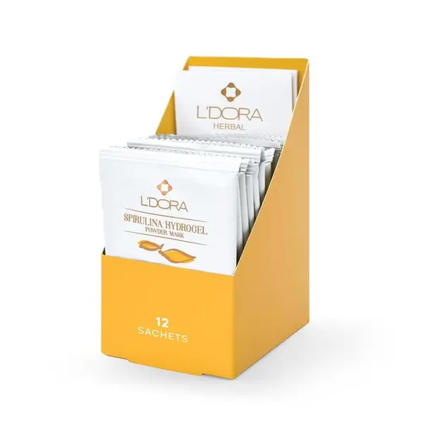 ماسک پودری اسپیرولینا هیدروژلی حاوی سفیده تخم مرغ و کیوتن لدورا هربال 12 عددی - 3