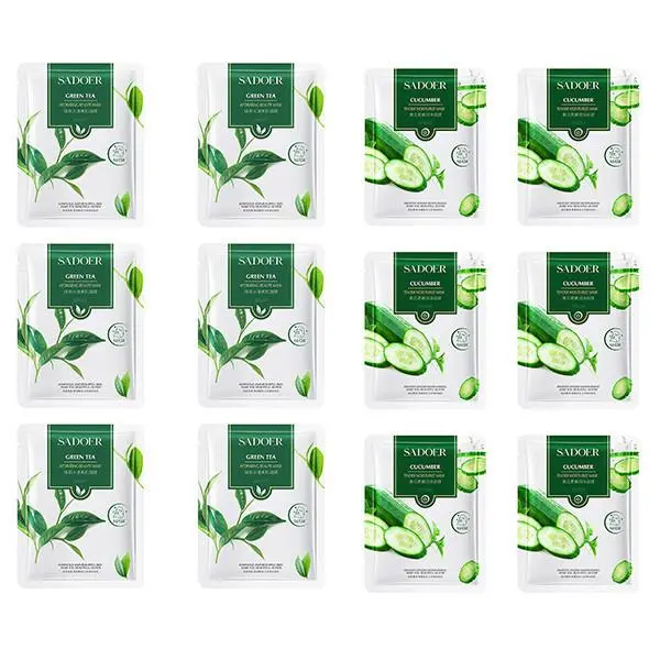ماسک صورت سادور مدل خیار و چای سبز وزن 25 گرم بسته 12 عددی - 2