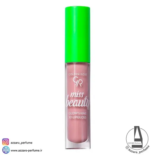 لیپ گلاس گلدن رز 3D Miss Beauty رنگ‌ Baby pink 02 حجم 4.5 میل - 3