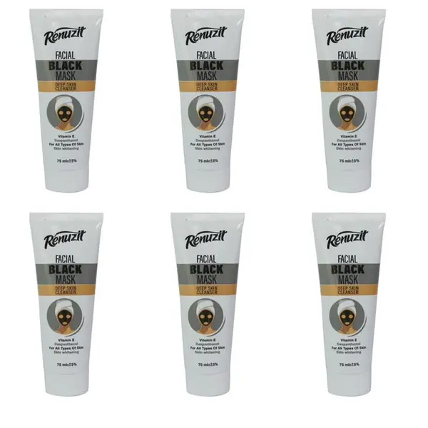 ماسک صورت رینوزیت مدل زغال حجم 75 میلی لیتر مجموعه 6 عددی - 2