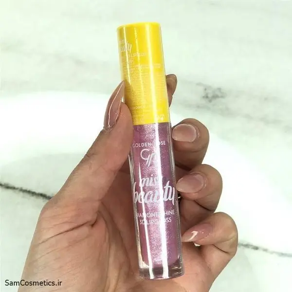 برق لب گلدن رز | Golden Rose مدل Miss Beauty Diamond Shine 3D رنگ 01 (Pink Trip) حجم 6 میل - 4