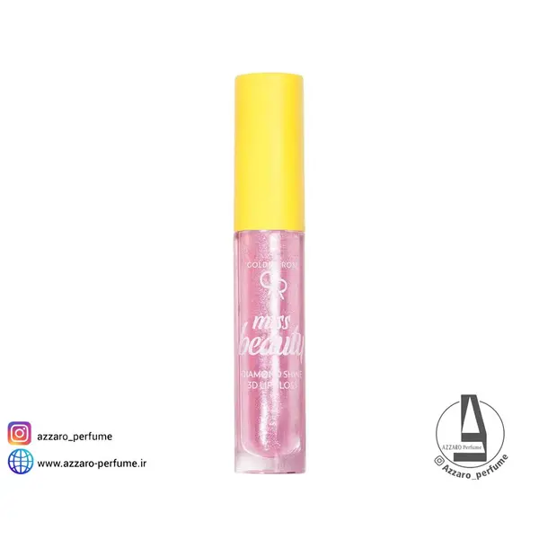 برق لب گلدن رز | Golden Rose مدل Miss Beauty Diamond Shine 3D رنگ 01 (Pink Trip) حجم 6 میل - 3