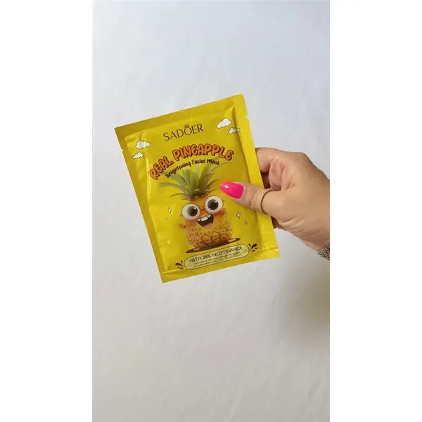 ماسک ورقه‌ای سادور SADOER مخصوص صورت حاوی عصاره آناناس و 35٪ عصاره خالص هیالارونیک اسید، 25 گرم. - 2