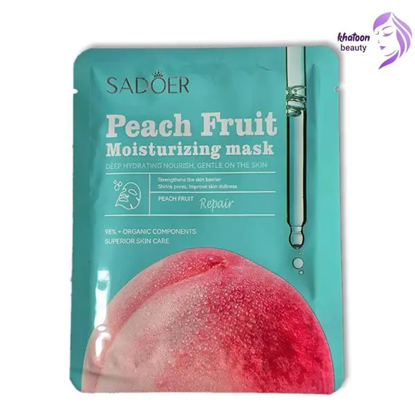 ماسک ورقه‌ای مرطوب‌کننده و ترمیم‌کننده عصاره هلو سادور | Sadoer Peach Fruit Moisturizing Facial Mask - 3