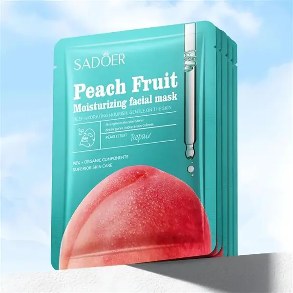 ماسک ورقه‌ای مرطوب‌کننده و ترمیم‌کننده عصاره هلو سادور | Sadoer Peach Fruit Moisturizing Facial Mask - 6