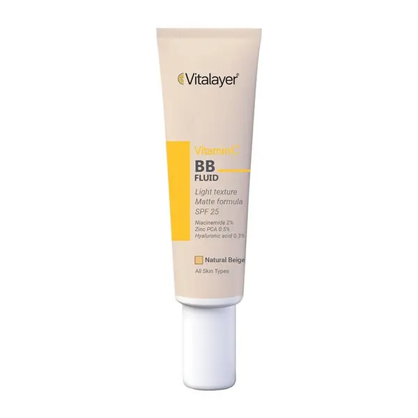 بی بی کرم فلوئید ویتالیر با SPF25 دارای ویتامین C حجم 30 میلی لیتر Gold Beige - 2