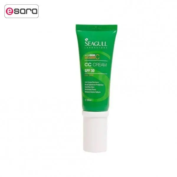 CC کرم رنگی متعادل کننده چربی پوست سی گل با SPF 30 حجم 40 میل seagull vitamin c cc cream - 5